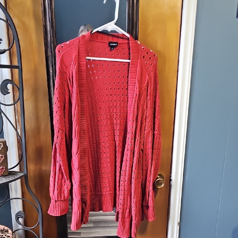 Women's Red Sweater Cardigan